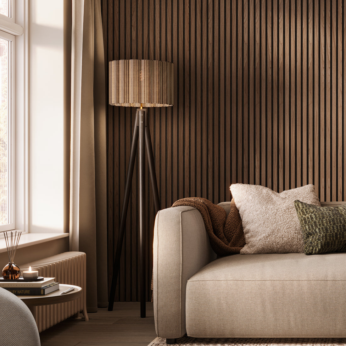 SlatWall Oiled Walnut Acoustic Panel | Naturewall – Naturewall US