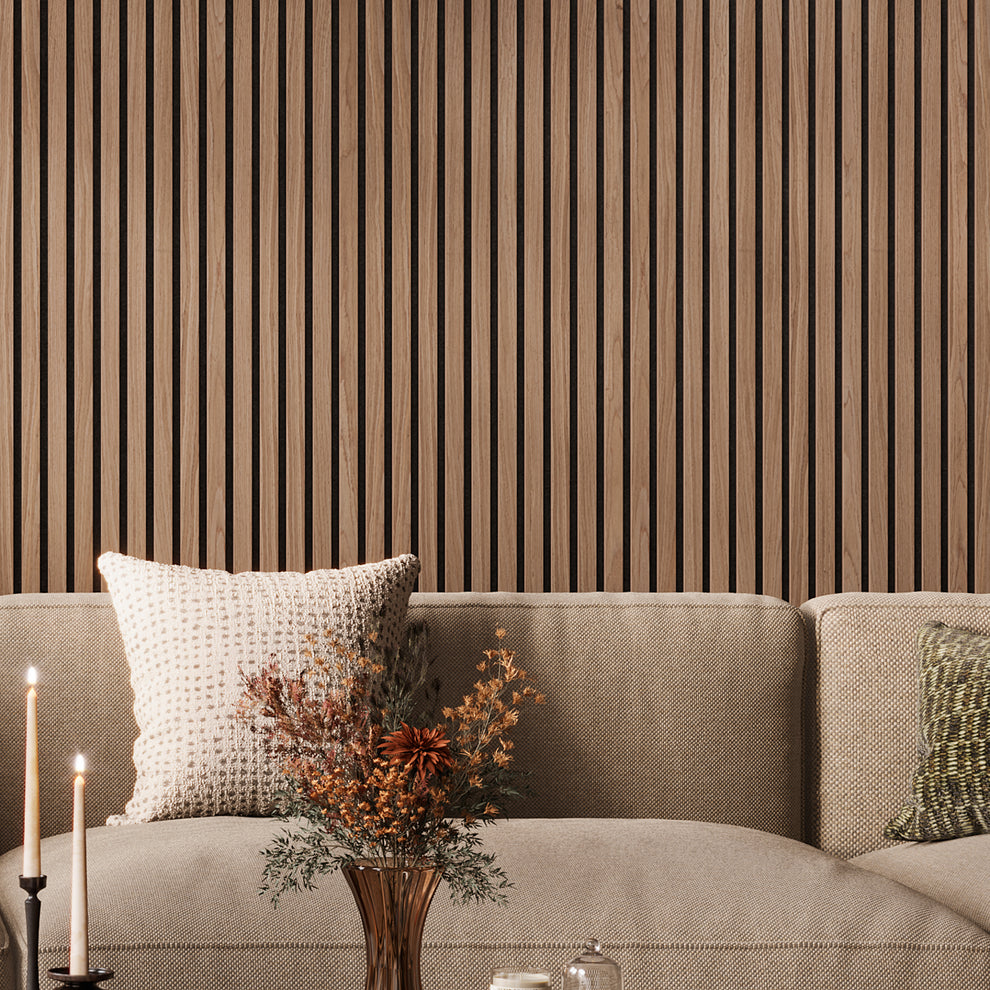 SlatWall Oiled Walnut Acoustic Panel | Naturewall – Naturewall US