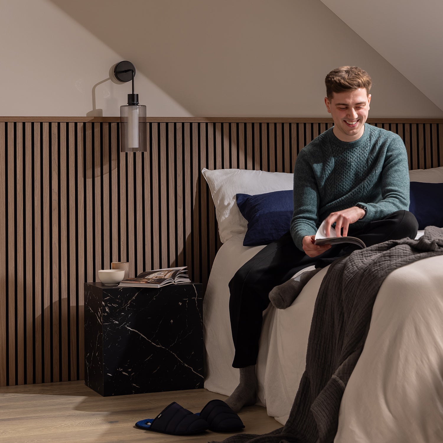 SlatWall Acoustic Half Height Walnut