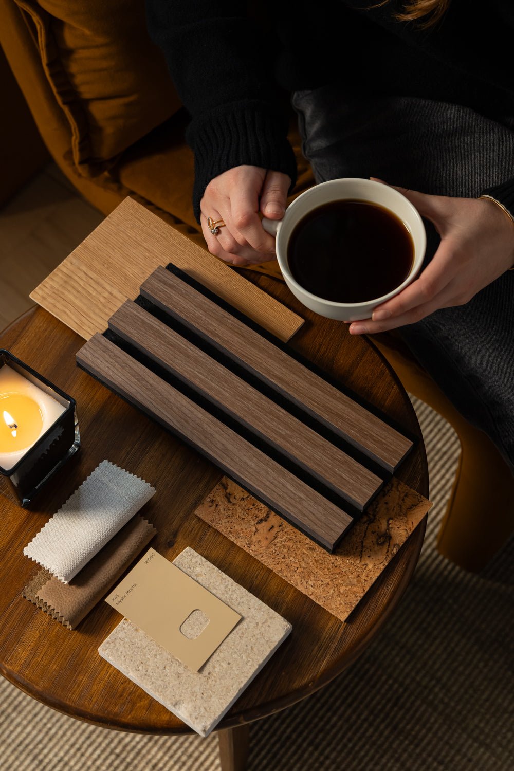SlatWall Acoustic Deep Walnut Sample
